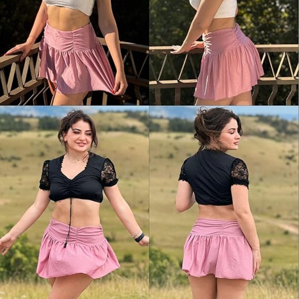 NEW Avidlove Sparkly Mini Skirt | Pink - Picture 2 of 6